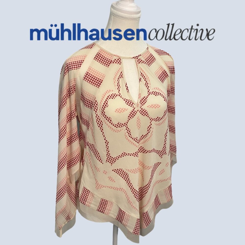 BCBG MaxAzria Silk Boho Mosaic Blouse - Picture 4 of 4